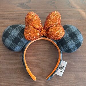 EUC 2021 Authentic Disney Halloween Buffalo Plaid Ears